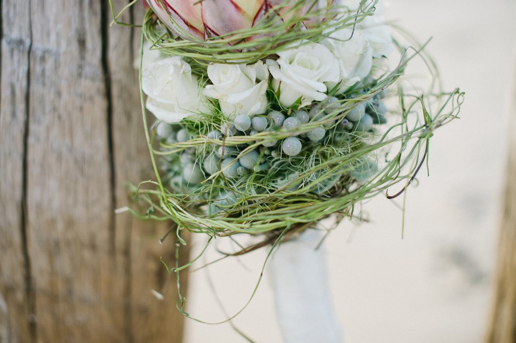 Photo wedding bouquet with protea